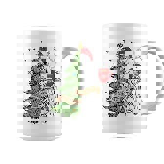 Sorta Merry Sorta Scary Skeleton Snow Christmas Tree Xmas Graphic Print Coffee Mug - Monsterry