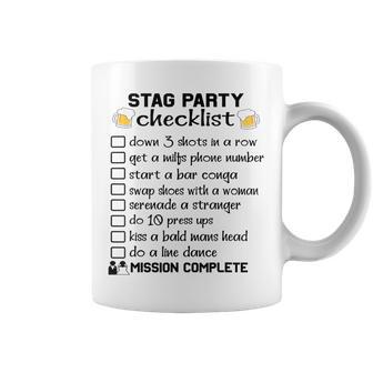 Stag Do Checklist Dares List Bachelor Party Groom Graphic Print Coffee Mug - Monsterry