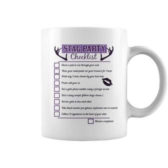 Stag Do Dares Checklist Bachelor Party & Stag Weekend Tank Top Graphic Print Coffee Mug - Monsterry
