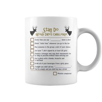 Stag Do Group Challenge Checklist Bachelor Party Dare Game Graphic Print Coffee Mug - Monsterry