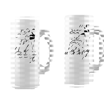 Stand Tall Darling Flamingo Positivo Inspirador Manga Larga Taza de café - Regaloses