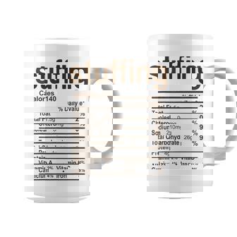 Stuffing Nutrition Facts Thanksgiving Food Christmas Graphic Print Coffee Mug - Monsterry