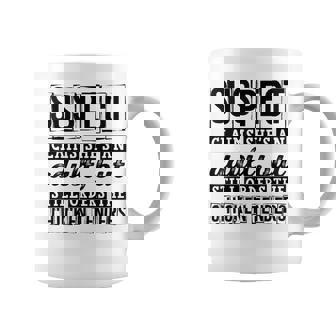 Suspect Claims She's An Adult But Orders Chicken Tenders Graphic Print Coffee Mug - Monsterry