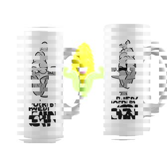 Sweet Corn Corn On The Cob Powered By Corn Graphic Print Coffee Mug - Monsterry