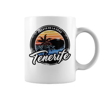 Teneriffa Puerto De La Cruz With Coordinates Gray Tassen - Geschenkecke