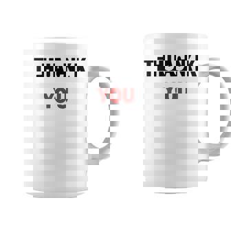 Thank You Pun Subliminal Message Hand-Drawn Graphic Graphic Print Coffee Mug - Monsterry