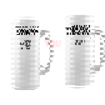 Thank You Pun Subliminal Message Hand-Drawn Graphic Graphic Print Coffee Mug - Monsterry