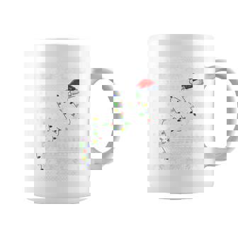 Ugly Sweater Xmas Lights Santa Hat Walleye Fish Christmas Graphic Print Coffee Mug - Monsterry