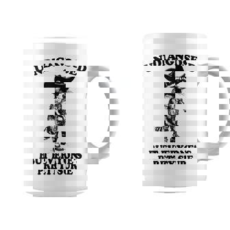 Undiagnosed But Everyone's Pretty Sure Cowboy Raccoon Coffee Mug - Thegiftio