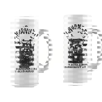 Undiagnosed But Something Ain't Right Raccoon Meme Coffee Mug - Monsterry