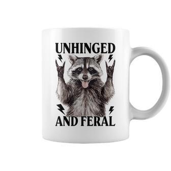 Unhinged And Feral Raccoon Vintage Cartoon Animal Feral Girl Graphic Print Coffee Mug - Monsterry