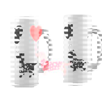 Valentines Wiener Dachshund Doxie In Dog Dress Graphic Print Coffee Mug - Monsterry