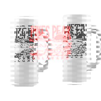 Vintage Pikes Peak Colorado Retro Style Montañas Senderismo Manga Larga Taza de café - Regaloses