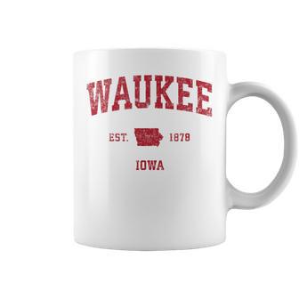 Waukee Iowa Iaintage-Sportdesign Roter Druck Tassen - Geschenkecke