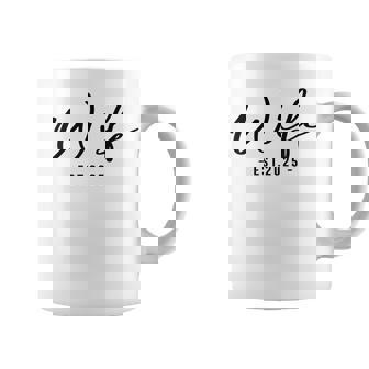 Wife Est 2025 Just Married Honeymoon Hubby Wife Est 2025 Graphic Print Coffee Mug - Monsterry