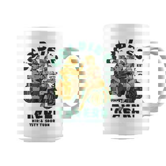 Woman Arm Wrestling Bear Shirt Man In Woods Meme Graphic Print Coffee Mug - Monsterry