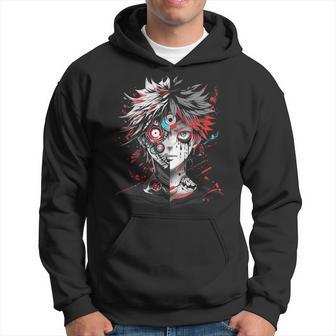 Anime Manga Motif Red Eyes Illustration Anime Kapuzenpullover - Geschenkecke