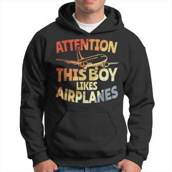 This Boy Likes Planes Aviation Boys Kapuzenpullover - Geschenkecke