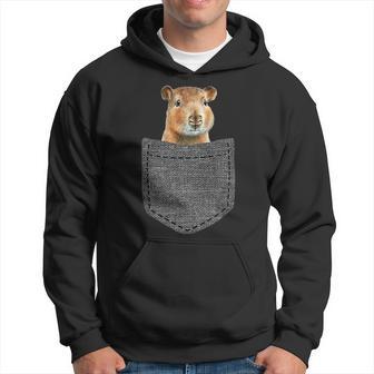 Capybara In Chest Pocket Capybara Kapuzenpullover - Geschenkecke