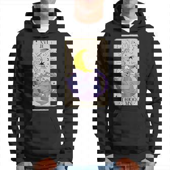 Carte De Tarot La Lune Xviii Kawaii Goth Pastel Cat Mystical Sweat à capuche - Cadeauxyz