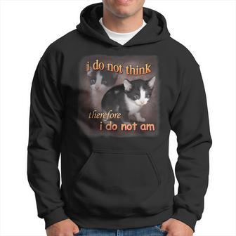 Cat Meme Portrait Ich Denke Nicht Also Bin Ich Nicht Bin Ich Nicht Kapuzenpullover - Geschenkecke