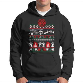 Christmas Fireman Fire Brigade Ugly Christmas Kapuzenpullover - Geschenkecke