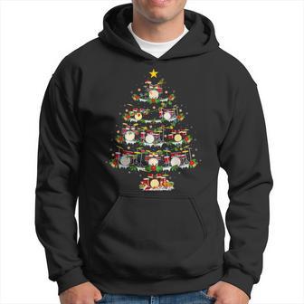 Christmas Lights Santa Drummer Christmas Tree Kapuzenpullover - Geschenkecke