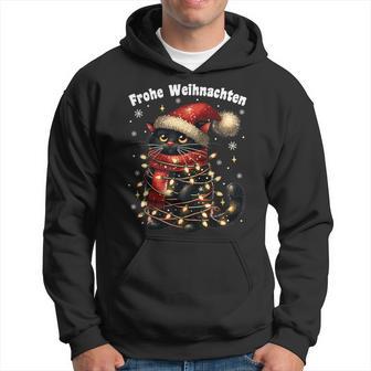 Christmas Outfit Cat With Christmas Lights Christmas Kapuzenpullover - Geschenkecke