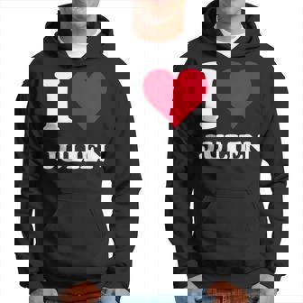Cœur Rouge J'aime Julien Sweat à capuche - Cadeauxyz