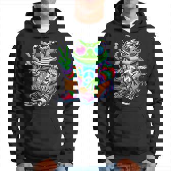 Cool Frog Peace Sign Diseño Hippie Estilo Retrointage Para Niños Sudadera - Regaloses