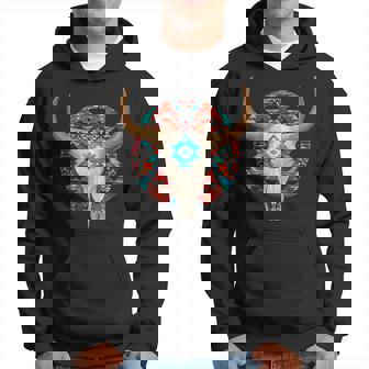 Couverture Indienne Tête De Mort Taureau Cool Western Desert Turquoise Sweat à capuche - Cadeauxyz