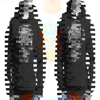 Cráneo Arte Geométrico Fantasía Colorido Cráneo Gráfico Sudadera - Regaloses