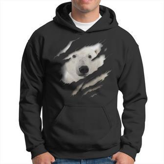 Cute Polar Bear Face Animal Rider Polar Bear Ripped Kapuzenpullover - Geschenkecke