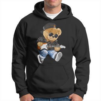 Cute Teddy Bear Playing Electric Guitar Kapuzenpullover - Geschenkecke