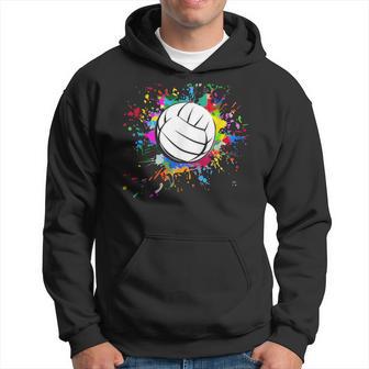 Cuteolleyball Ball Watercolor Colorful Paint Splash Kapuzenpullover - Geschenkecke