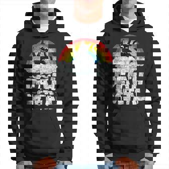 Death Metal Gato Retro Arco Iris Metalfan Heavy Metal Sin Mangas Sudadera - Regaloses