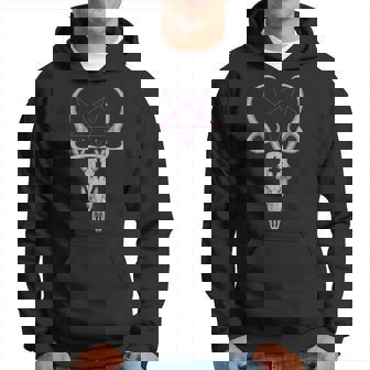 Death Metal Pagan Occulte Goth Satanique Crâne De Cerf Sweat à capuche - Cadeauxyz