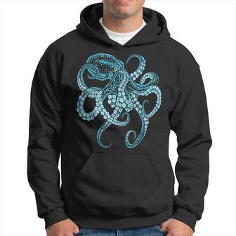 Deep Sea Blue Octopus In Combat Posture Kapuzenpullover - Geschenkecke