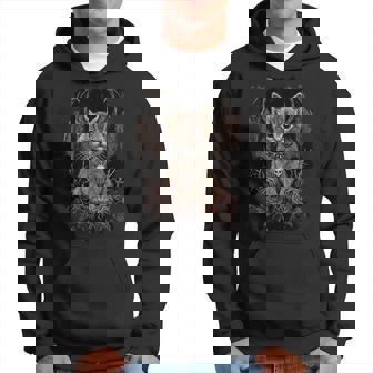 s Esthétiques D'animaux Gothiques Gothique Chat Mystique Avec Ailes Noir -Adultes S Manche Courte Coupe Classique Motif De Chat Mystique Avec Des Ailes Sweat à capuche - Cadeauxyz