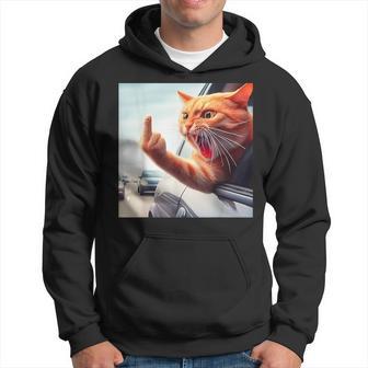 Divertido Gato Medio Dedo Hilarante Gato En El Coche Amante Del Gato Sudadera - Regaloses