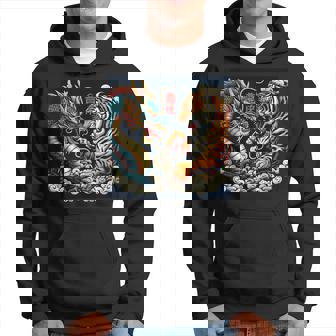 Dragon Japonaisintage Combat Tigre Géant Folklore Asiatique Sweat à capuche - Cadeauxyz