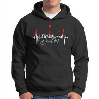 Düsseldorf Skyline Heartbeat Heart I Love Düsseldorfer Kapuzenpullover - Geschenkecke