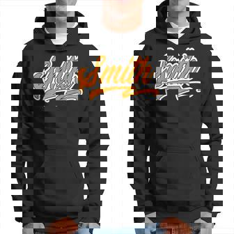 Elegant Last Name Smith Team Smith Cool Orange Font Sweat à capuche - Cadeauxyz