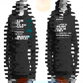 Essen Schlafen Zocken Wiederholen Gaming Zocker Kapuzenpullover - Geschenkecke