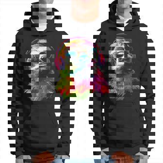 Faultier Tiermotiv Musik Kopfhörer Kunst Sonnenbrille Faultier Kapuzenpullover - Geschenkecke