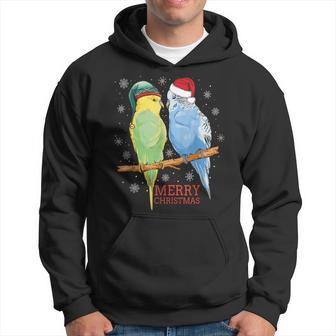 Frohe Weihnachten Budgies Birds Kapuzenpullover - Geschenkecke