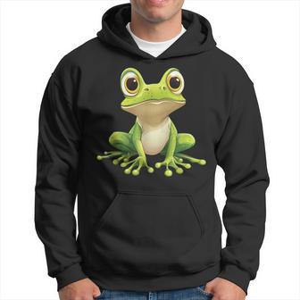 Frog With Big Eyes Frog Motif Kapuzenpullover - Geschenkecke