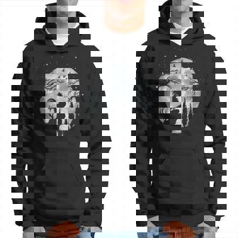 Gallo Animal Granja Noche Luna Llena Ave Pollo Gallo Sudadera - Regaloses