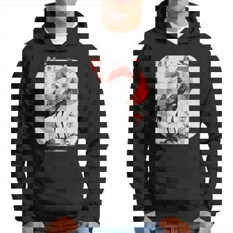 Grulla De Arte Tradicional Japonés Y Atardecer Rojo Japonés Kanji Sudadera - Regaloses