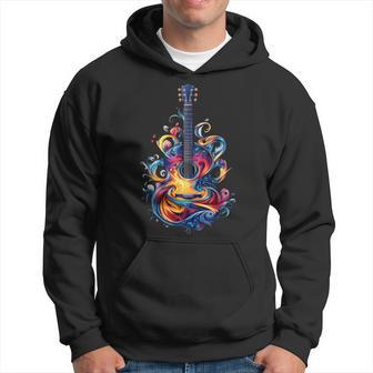 Guitar Player Watercolour Splash Guitar Kapuzenpullover - Geschenkecke